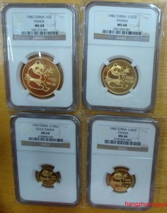 1982 panda 1.85oz gold coin NGC68