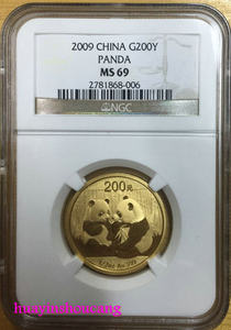 2009 panda 1/2oz gold coin NGC69