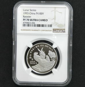 1993 rooster 1oz platinum coin NGC70