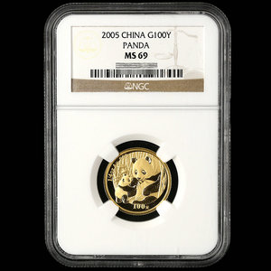 2005 panda 1/4oz gold coin NGC69