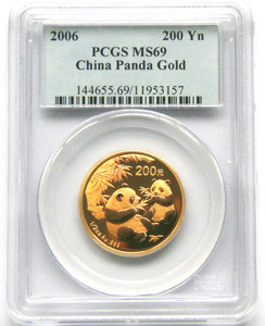 2006 panda 1/2oz gold coin PCGS69