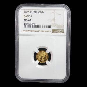 2005 panda 1/20oz gold coin NGC69
