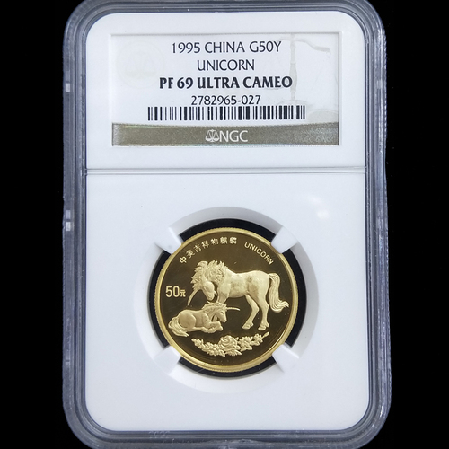1995 unicorn 1/2oz gold coin NGC69