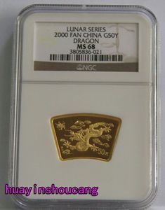2000 dragon 1/2oz fan gold coin NGC68