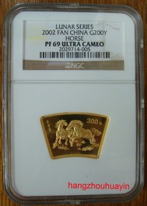 2002 horse 1/2oz fan gold coin NGC69