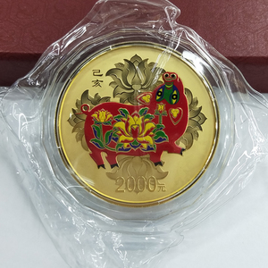 2019 pig 150g colored gold coin
