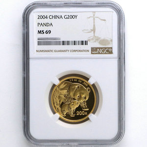 2004 panda 1/2oz gold coin NGC69