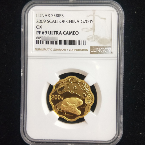 2009 ox 1/2oz scallop gold coin NGC69