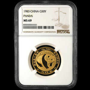 1983 panda 1/2oz gold coin NGC69