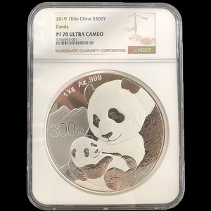 2019 panda 1kg silver coin NGC70